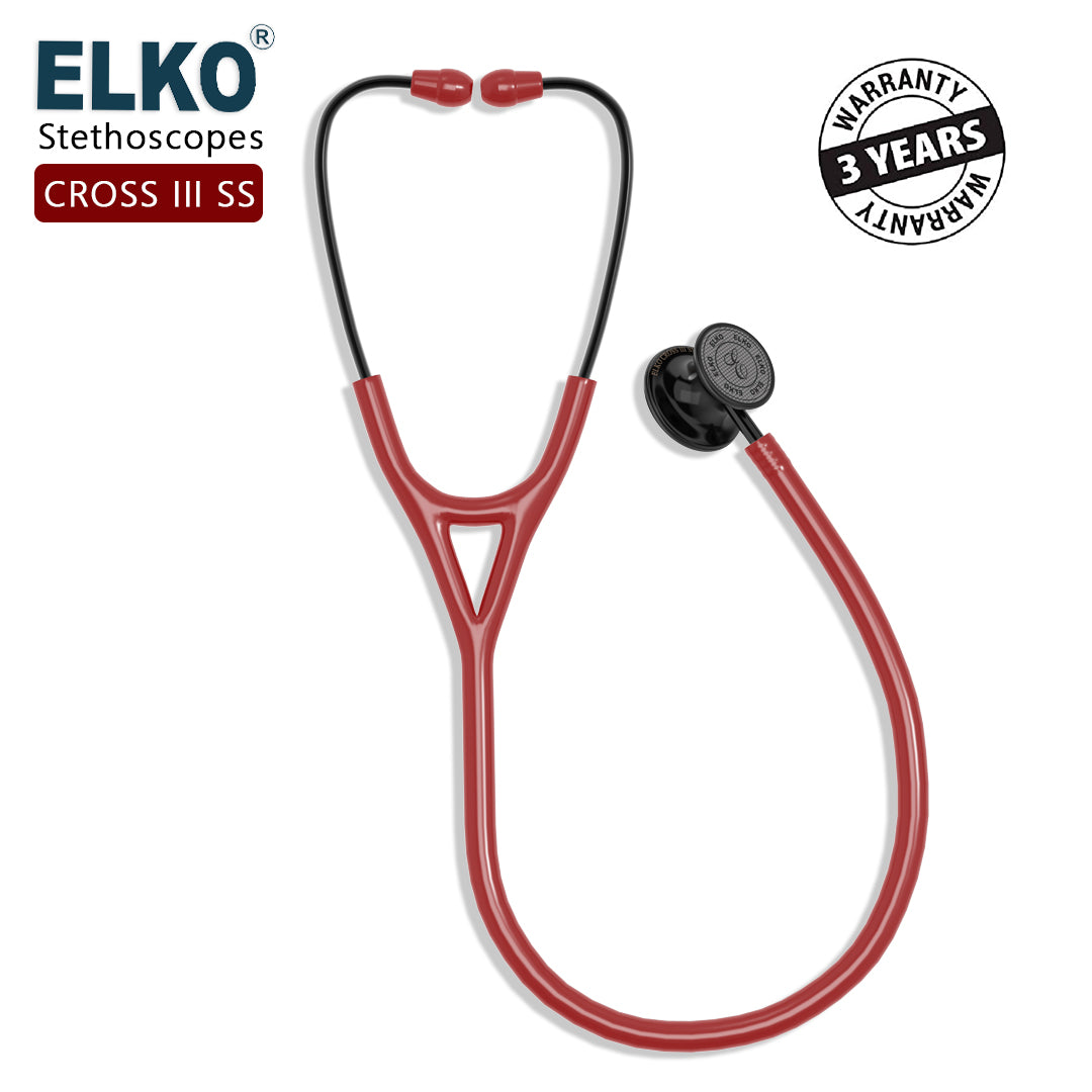 ELKO CROSS III SS Stainless Steel Stethoscope - Black Edition