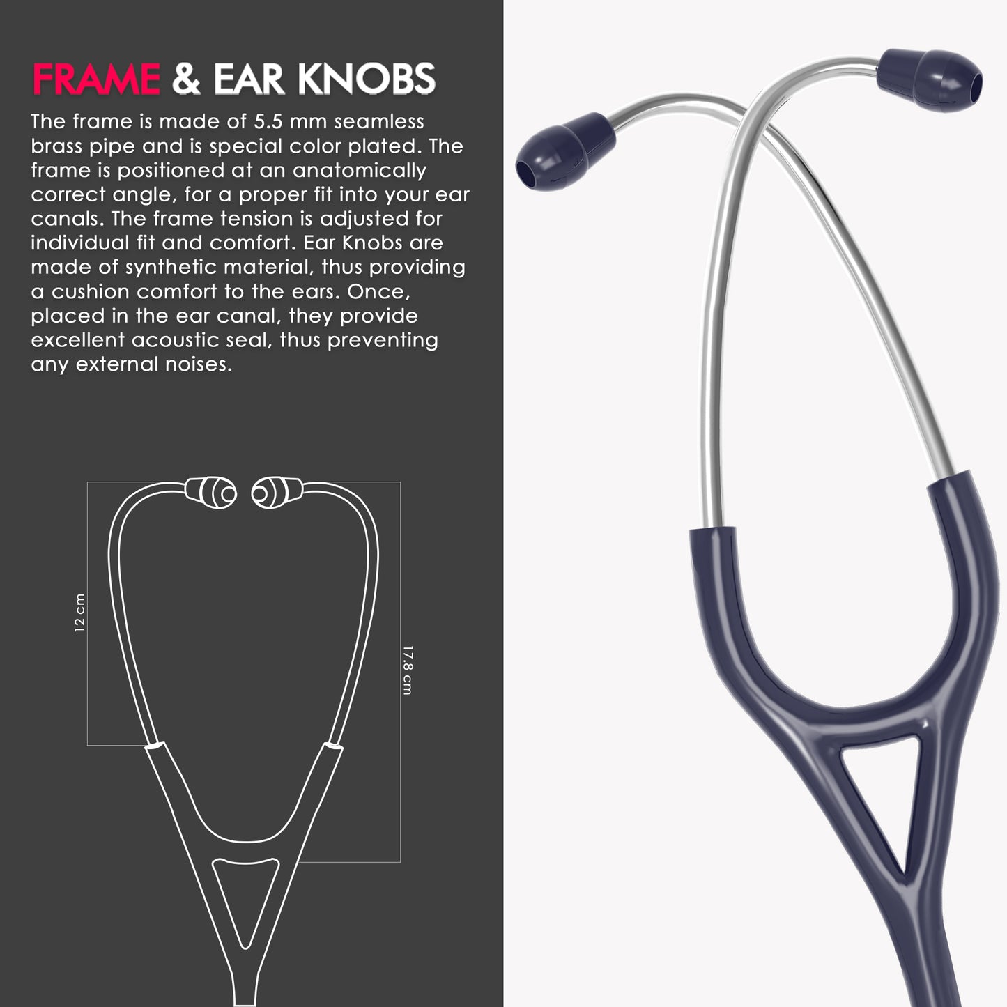 ELKO CROSS III SS Stainless Steel Stethoscope - Natural Steel