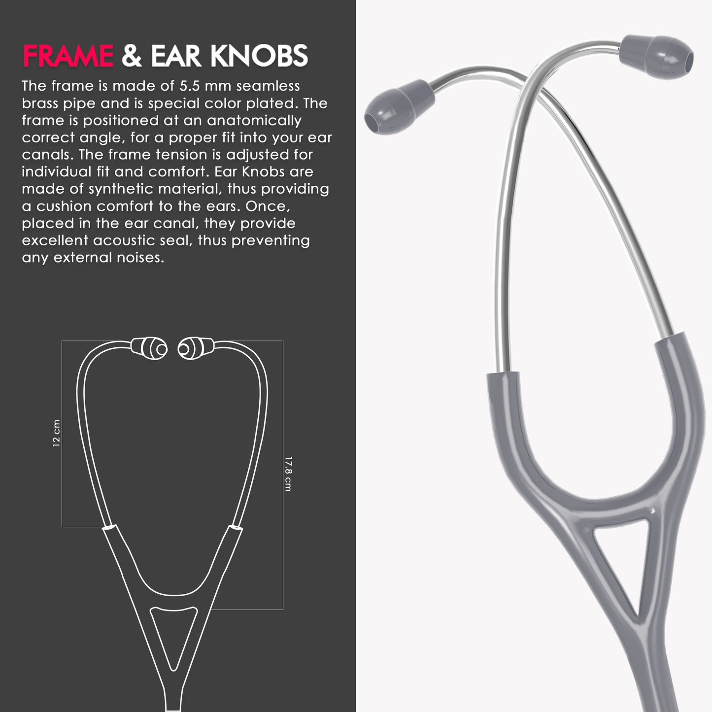 ELKO CROSS III SS Stainless Steel Stethoscope - Natural Steel