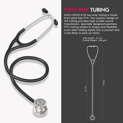 ELKO CROSS III SS Stainless Steel Stethoscope - Natural Steel