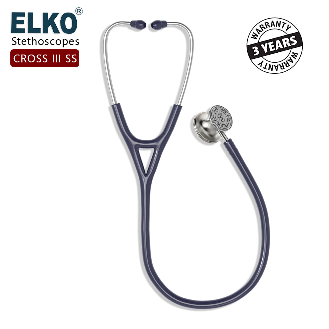 ELKO CROSS III SS Stainless Steel Stethoscope - Natural Steel