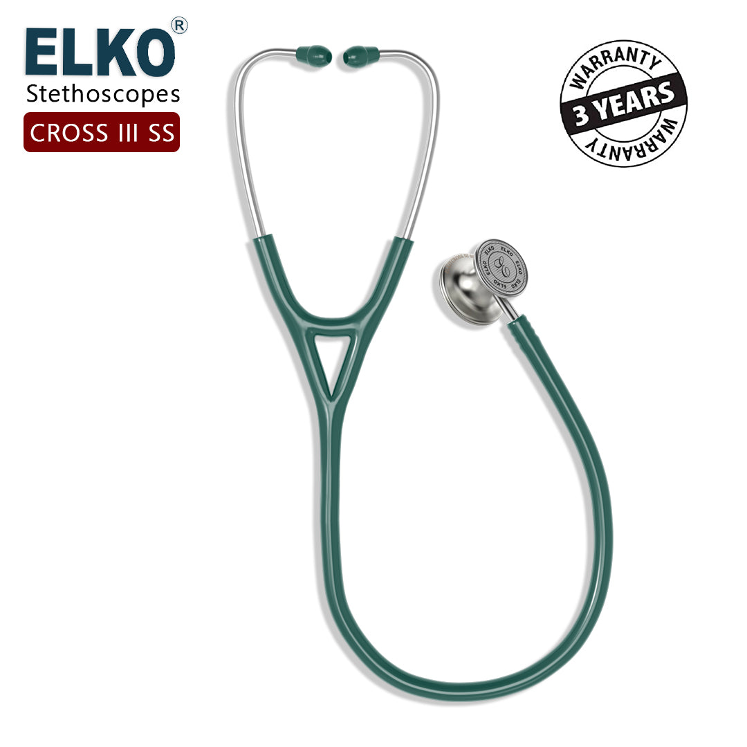 ELKO CROSS III SS Stainless Steel Stethoscope - Natural Steel