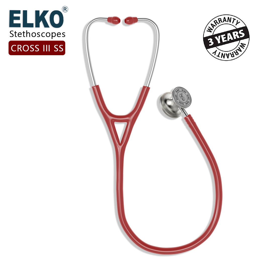 ELKO CROSS III SS Stainless Steel Stethoscope - Natural Steel