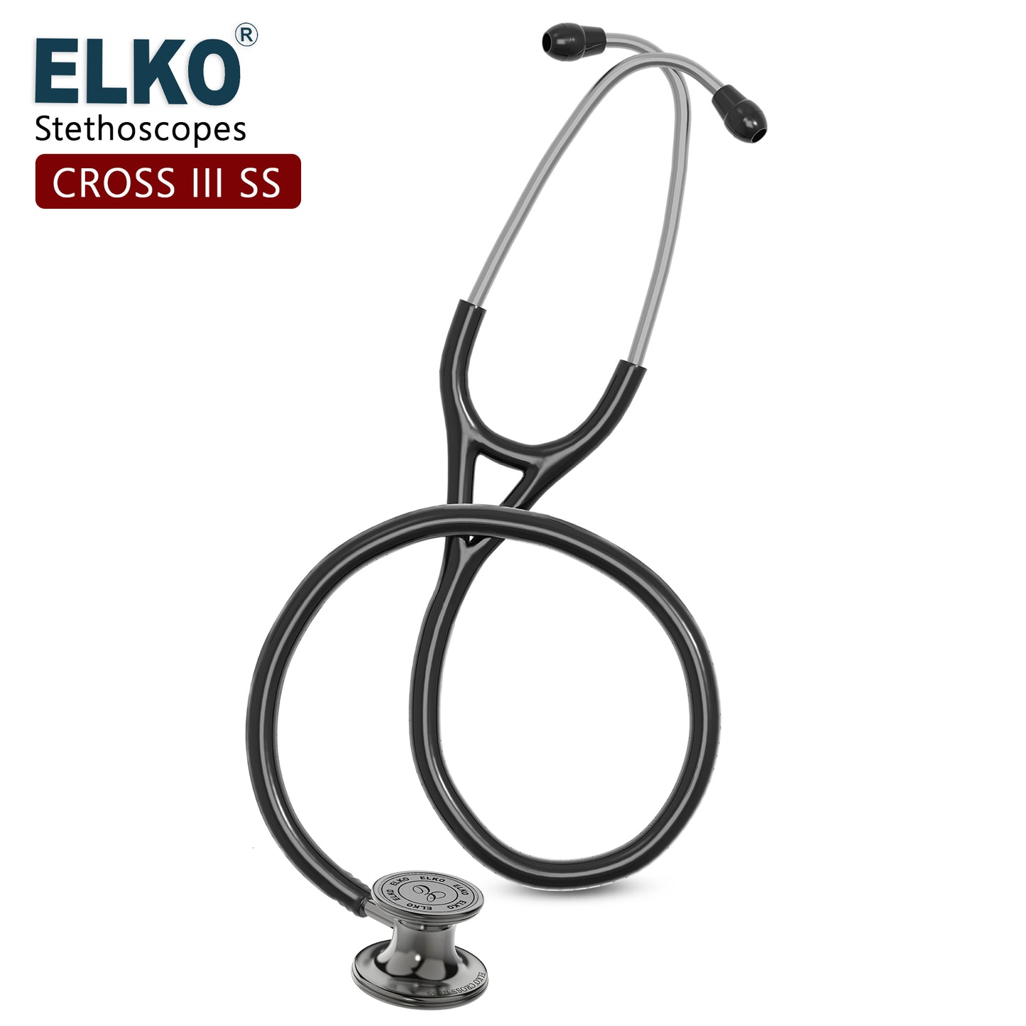 ELKO CROSS III SS Stainless Steel Stethoscope - Smoke Grey