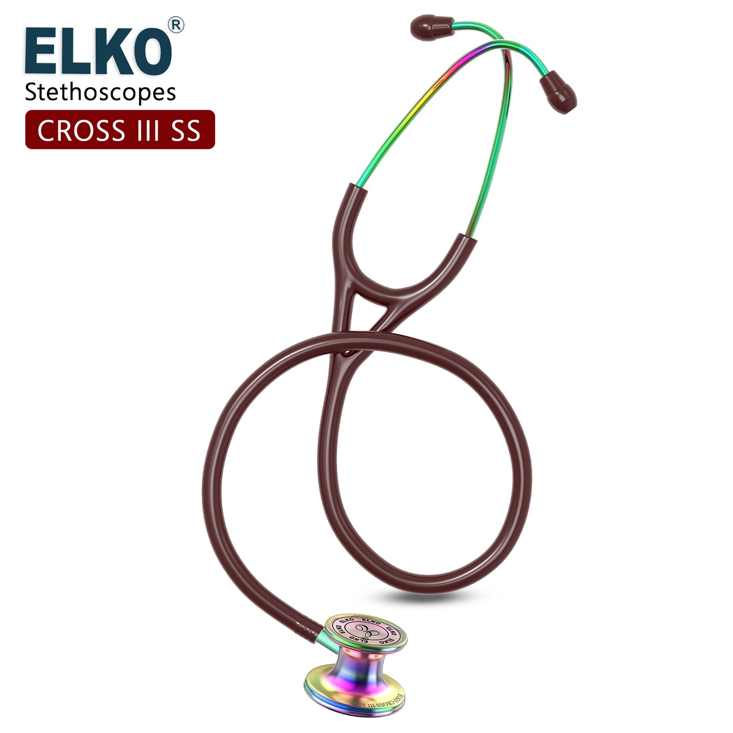 ELKO CROSS III SS Stainless Steel Stethoscope - Rainbow