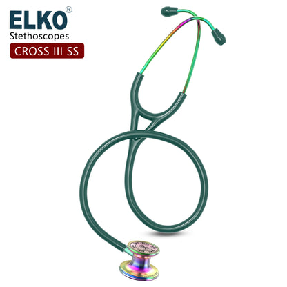 ELKO CROSS III SS Stainless Steel Stethoscope - Rainbow