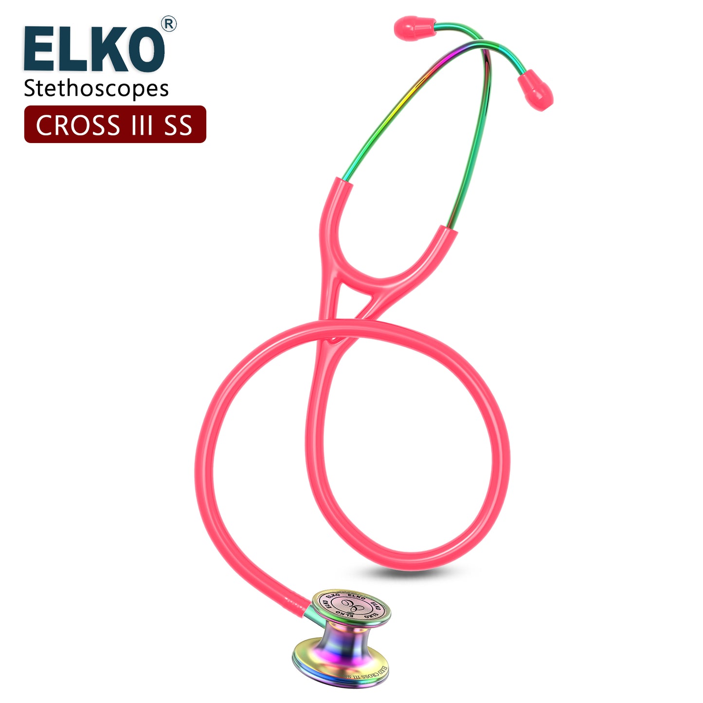 ELKO CROSS III SS Stainless Steel Stethoscope - Rainbow