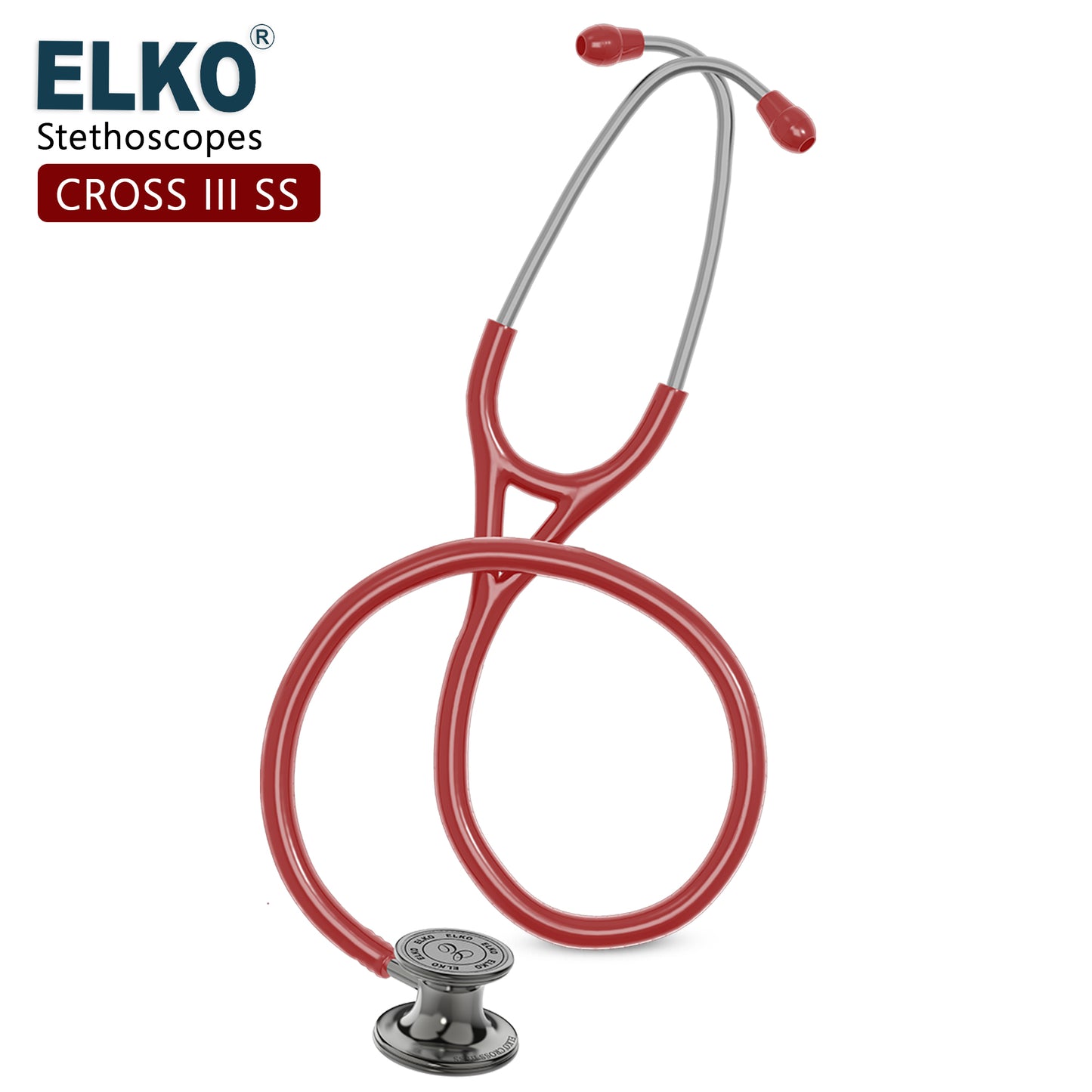 ELKO CROSS III SS Stainless Steel Stethoscope - Smoke Grey