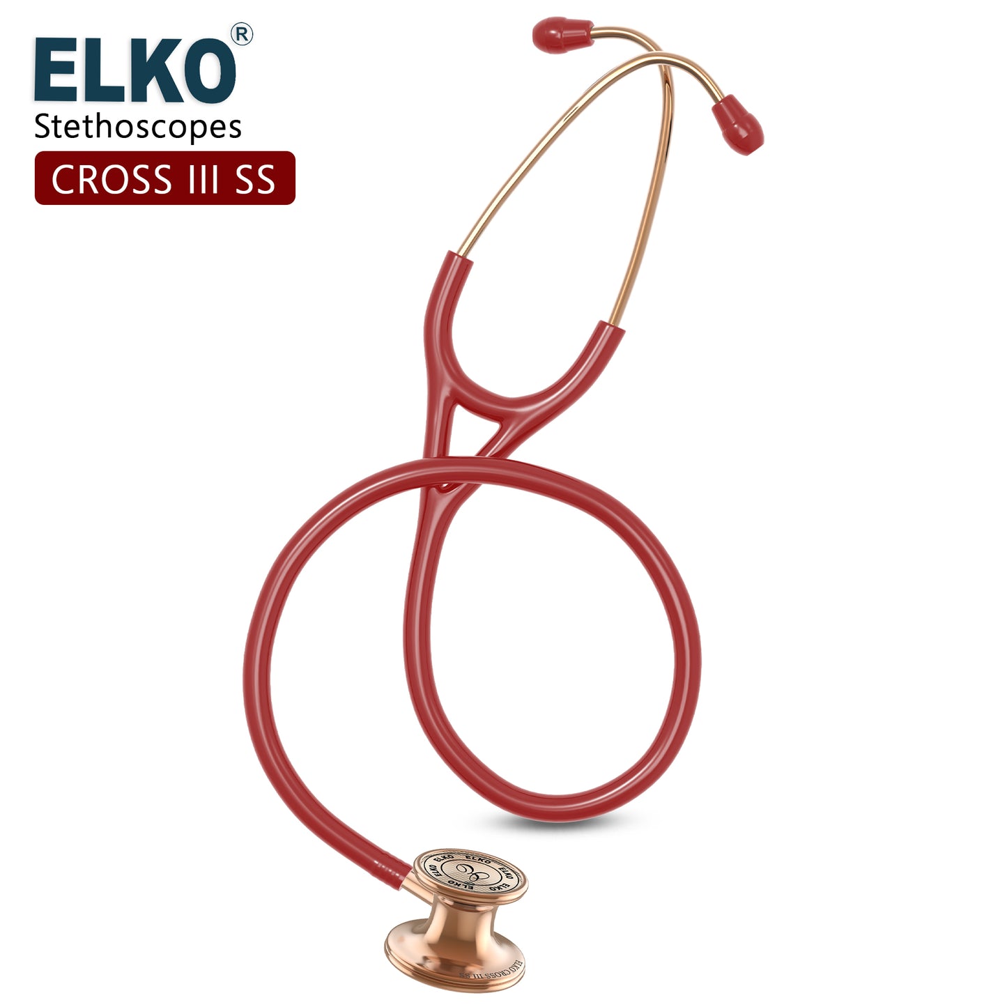 ELKO CROSS III SS Stainless Steel Stethoscope - Rose Gold