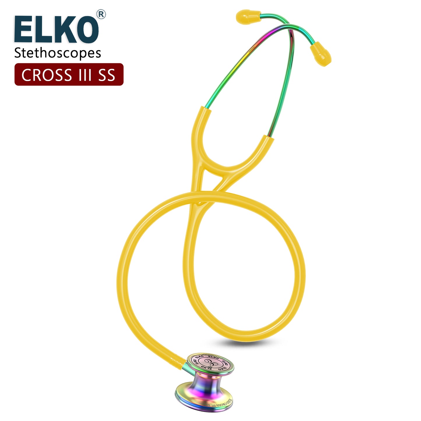 ELKO CROSS III SS Stainless Steel Stethoscope - Rainbow