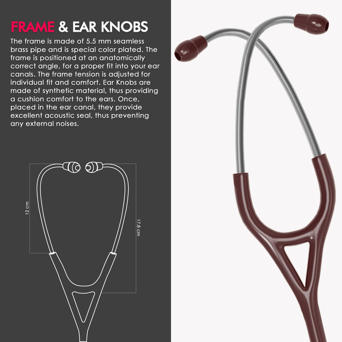 ELKO CROSS III SS Stainless Steel Stethoscope - Smoke Grey