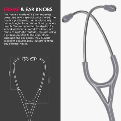 ELKO CROSS III SS Stainless Steel Stethoscope - Smoke Grey