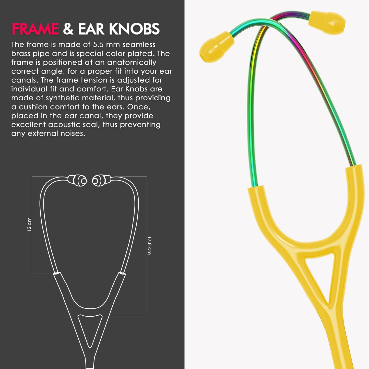 ELKO CROSS III SS Stainless Steel Stethoscope - Rainbow