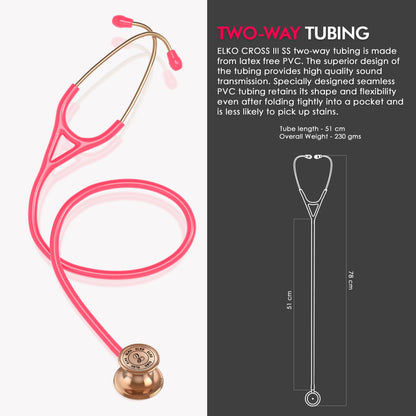 ELKO CROSS III SS Stainless Steel Stethoscope - Rose Gold