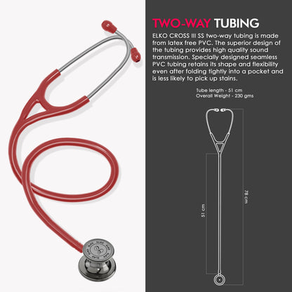 ELKO CROSS III SS Stainless Steel Stethoscope - Smoke Grey