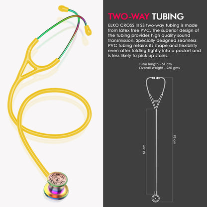 ELKO CROSS III SS Stainless Steel Stethoscope - Rainbow