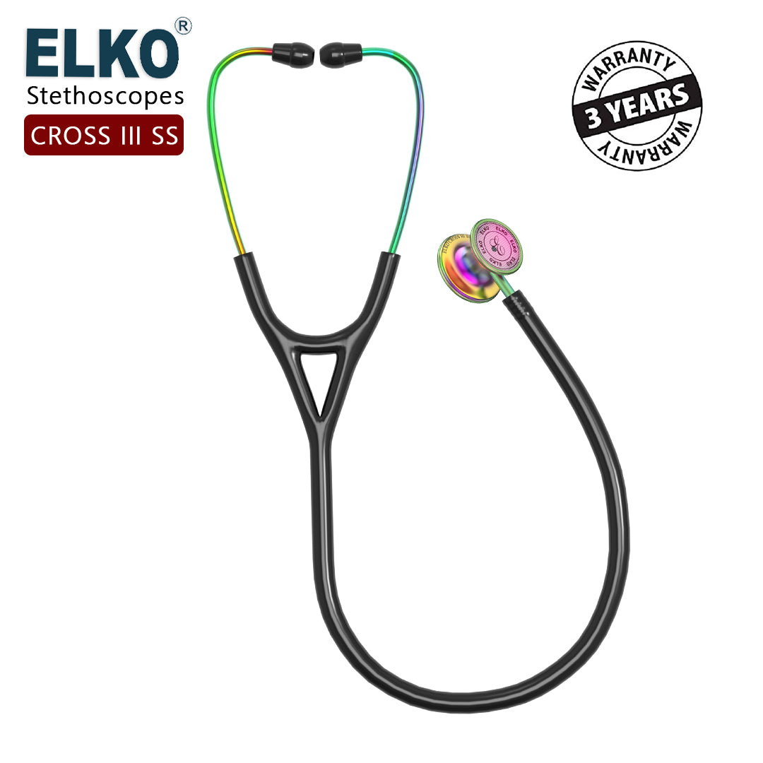 ELKO CROSS III SS Stainless Steel Stethoscope - Rainbow