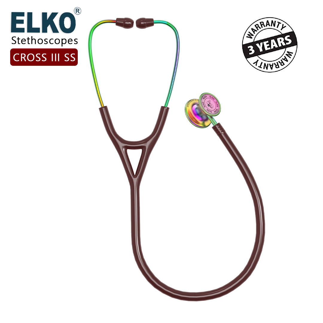 ELKO CROSS III SS Stainless Steel Stethoscope - Rainbow