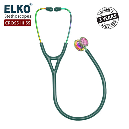 ELKO CROSS III SS Stainless Steel Stethoscope - Rainbow