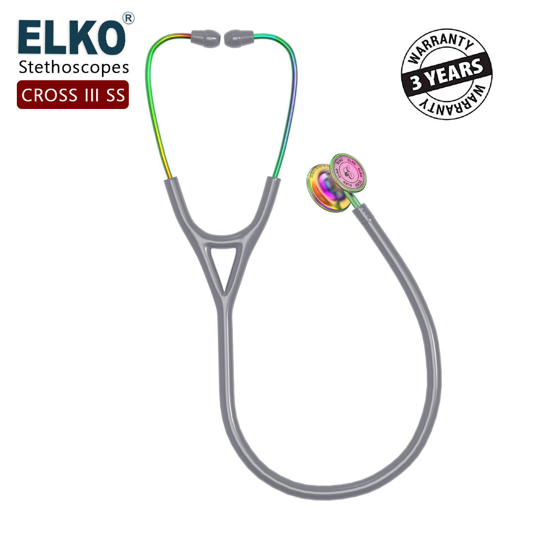 ELKO CROSS III SS Stainless Steel Stethoscope - Rainbow