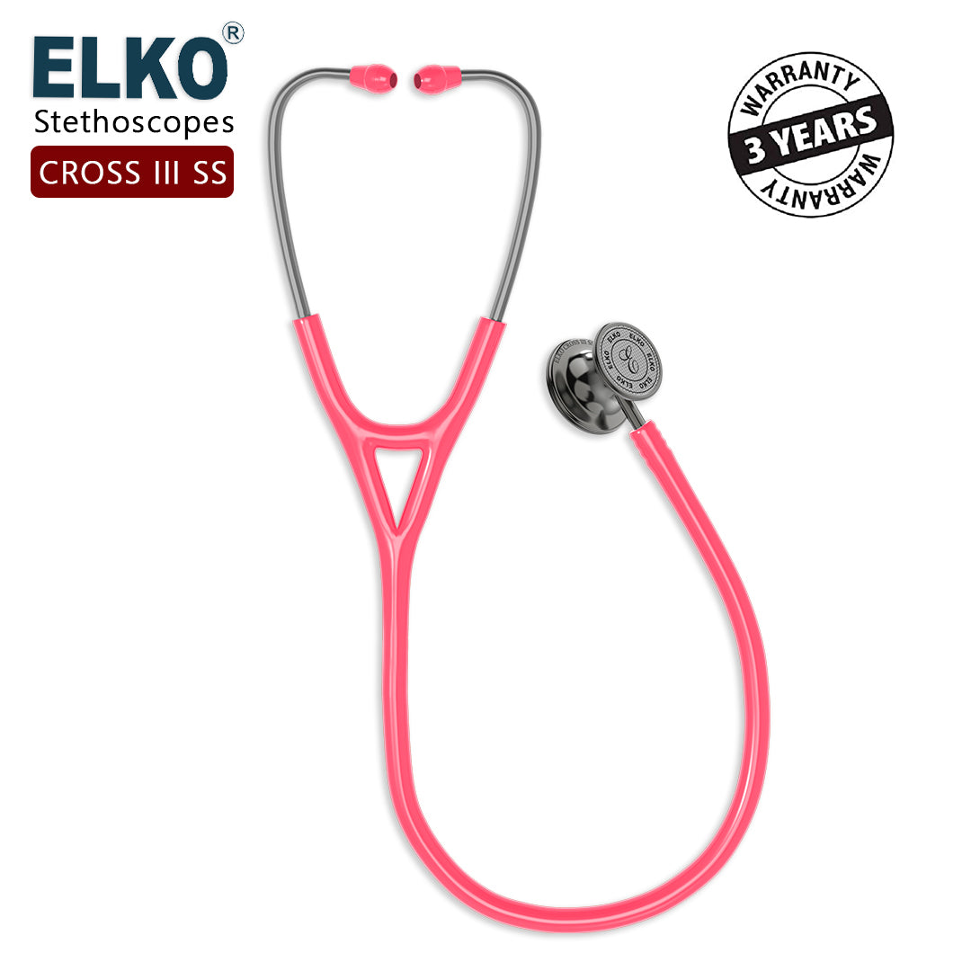 ELKO CROSS III SS Stainless Steel Stethoscope - Smoke Grey