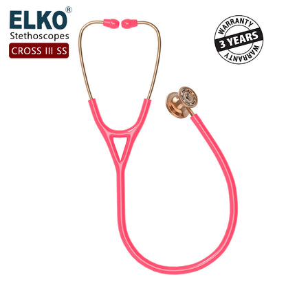 ELKO CROSS III SS Stainless Steel Stethoscope - Rose Gold