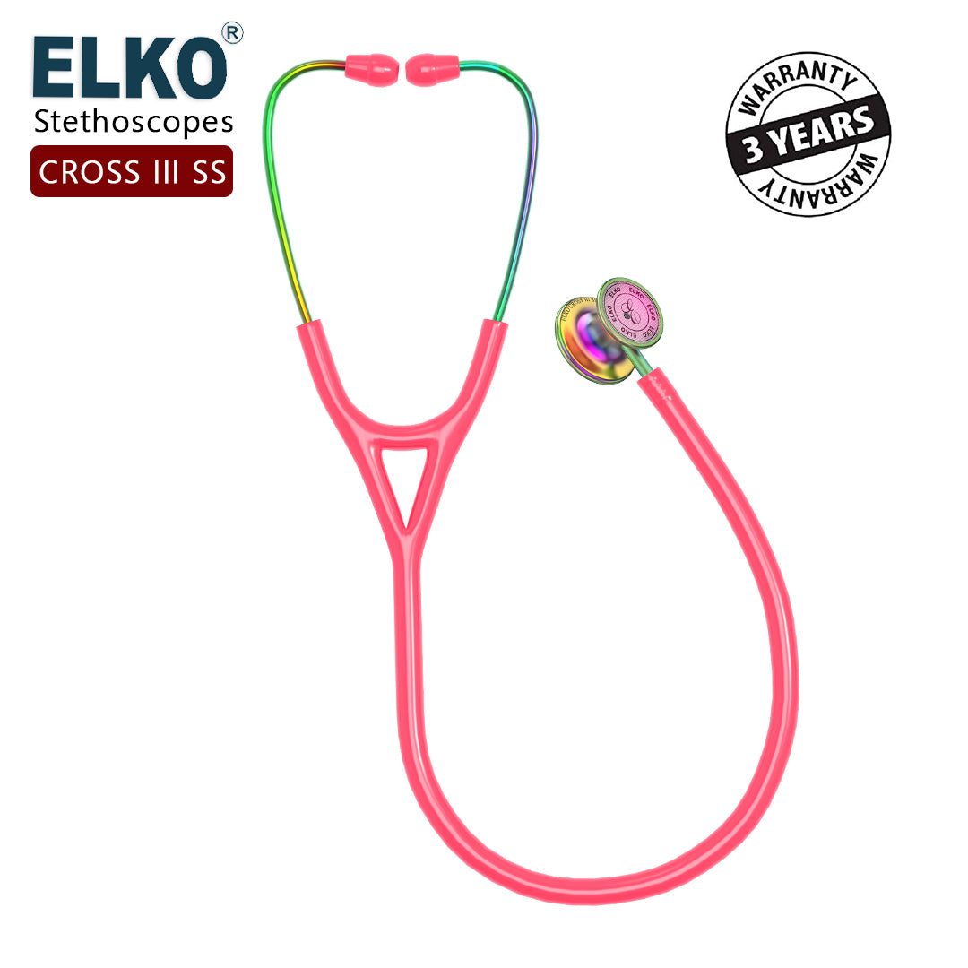 ELKO CROSS III SS Stainless Steel Stethoscope - Rainbow