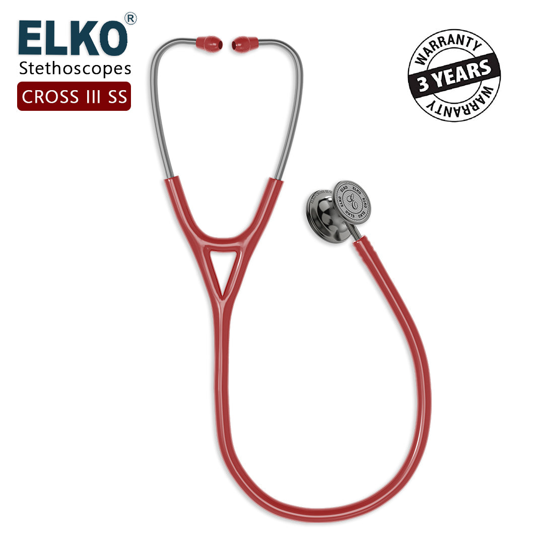 ELKO CROSS III SS Stainless Steel Stethoscope - Smoke Grey