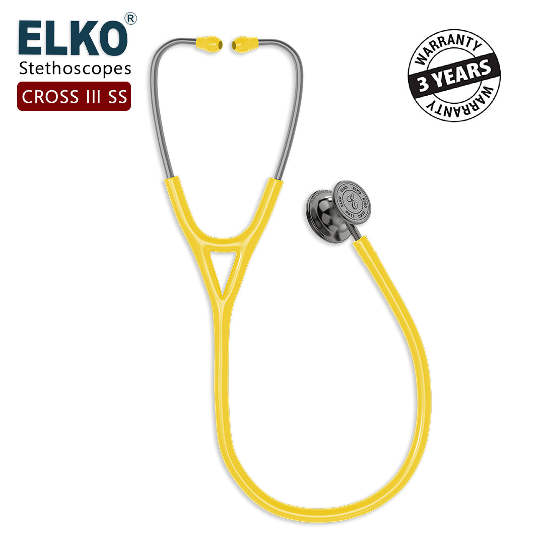 ELKO CROSS III SS Stainless Steel Stethoscope - Smoke Grey