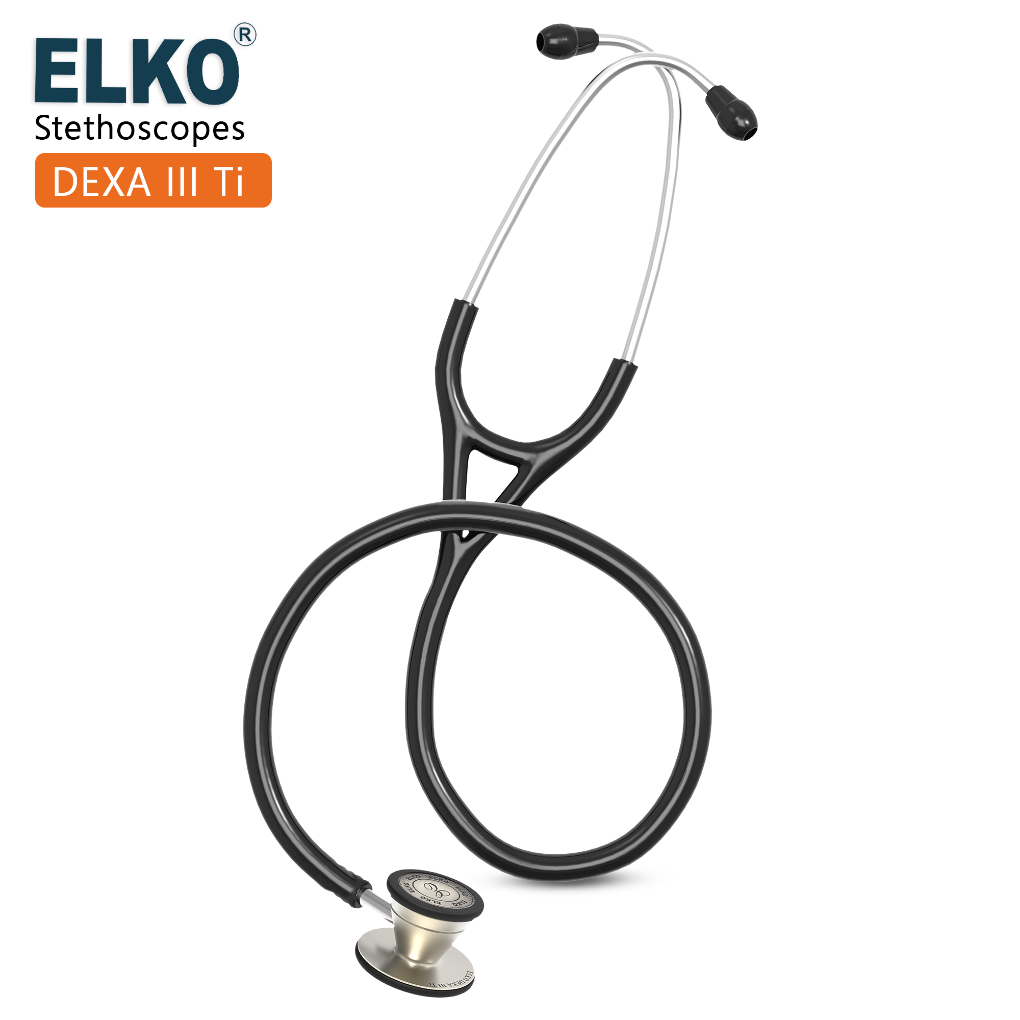 ELKO DEXA III Ti Titanium Stethoscope - Natural Titanium