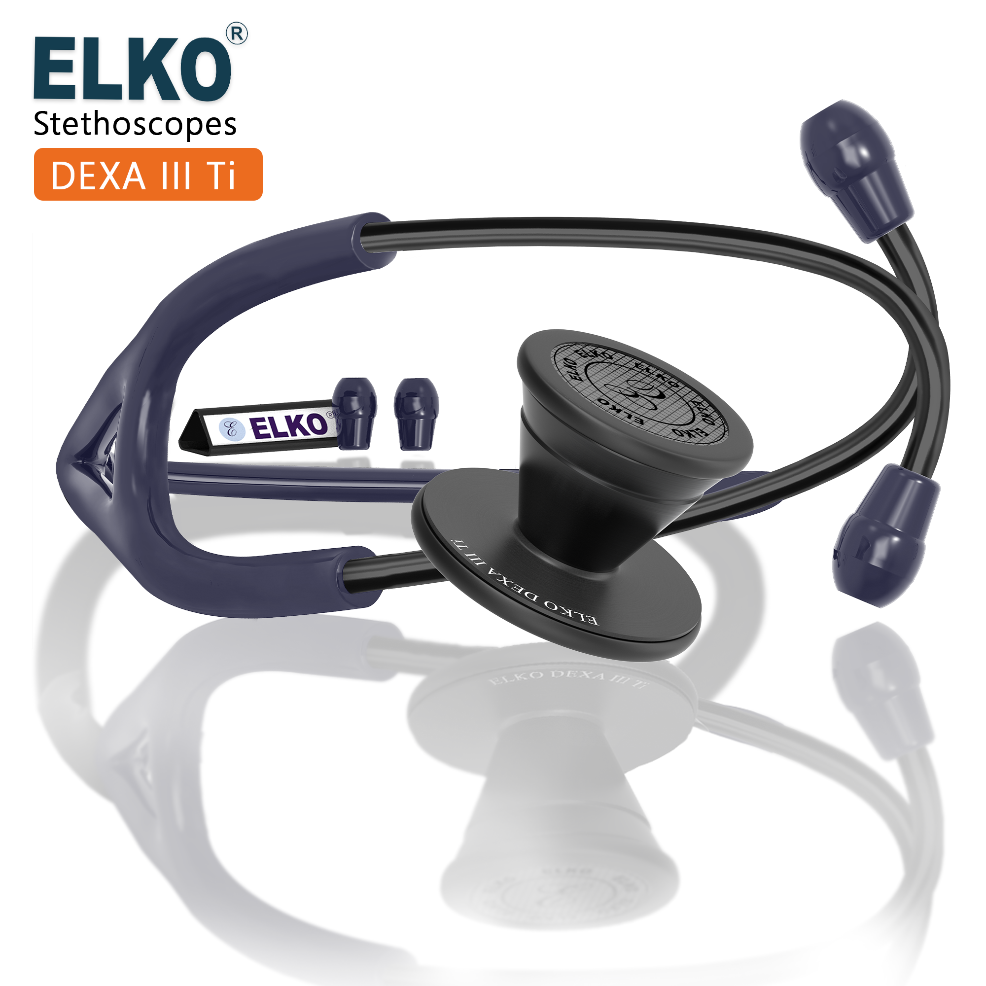 ELKO DEXA III Ti Titanium Stethoscope - Black Edition