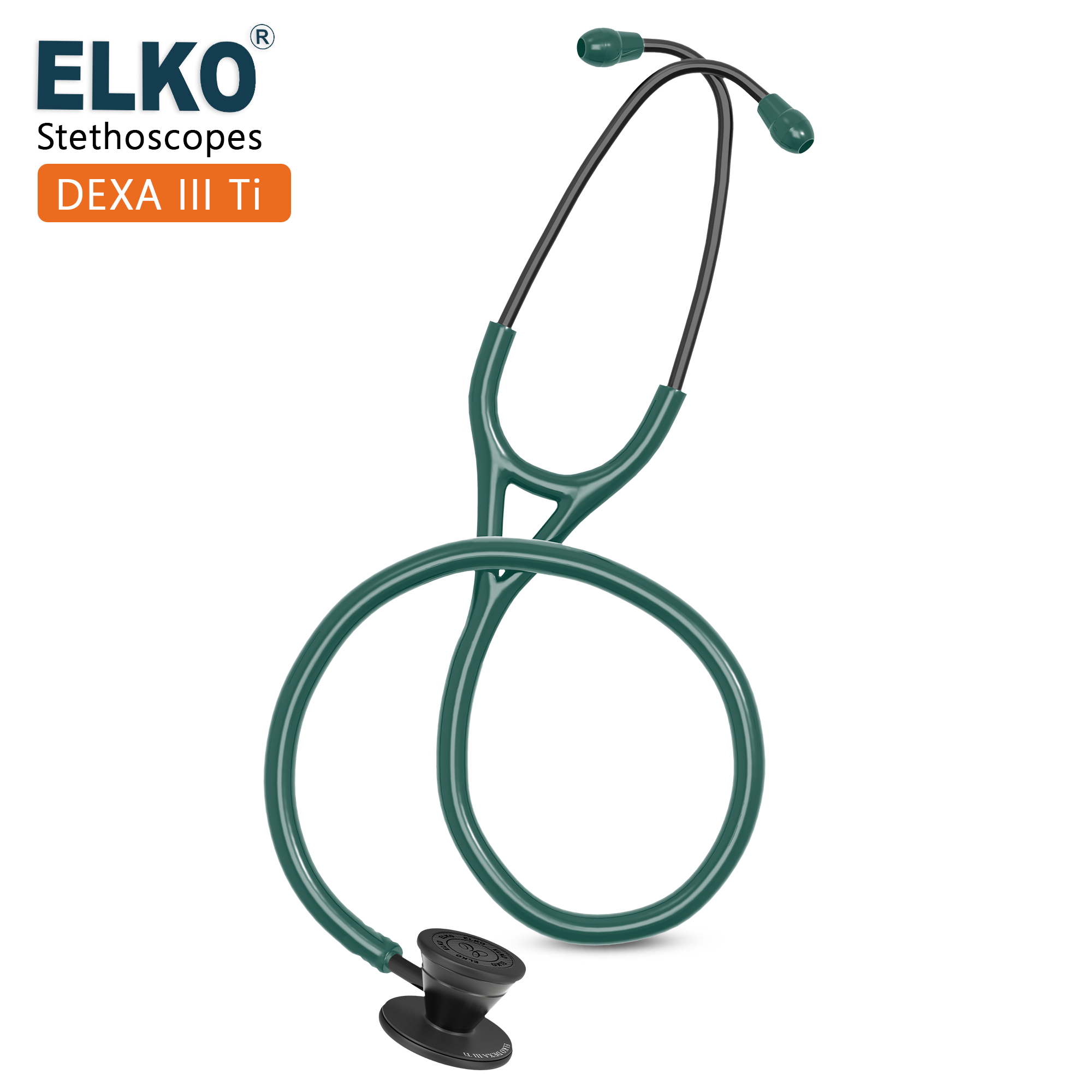 ELKO DEXA III Ti Titanium Stethoscope - Black Edition