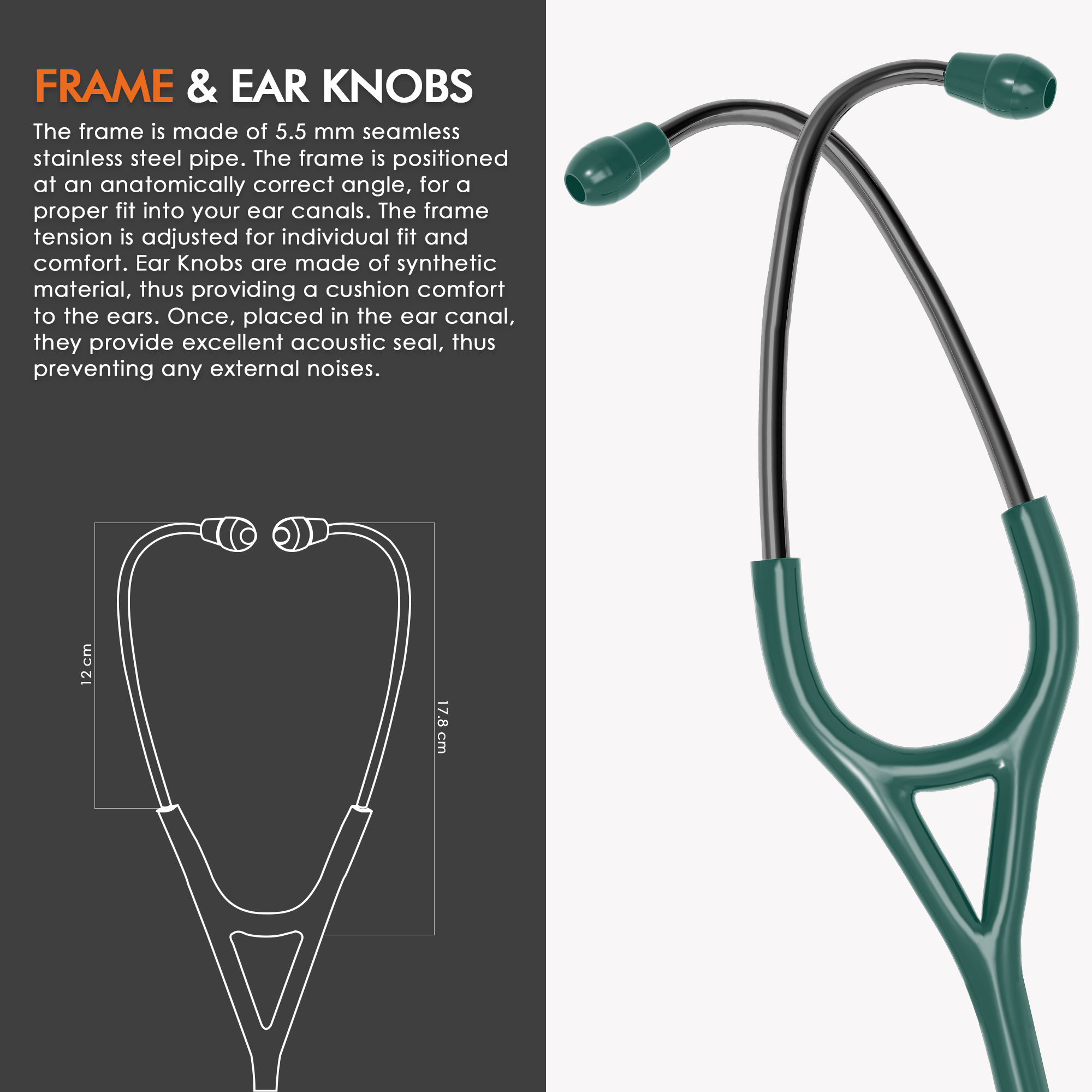 ELKO DEXA III Ti Titanium Stethoscope - Black Edition