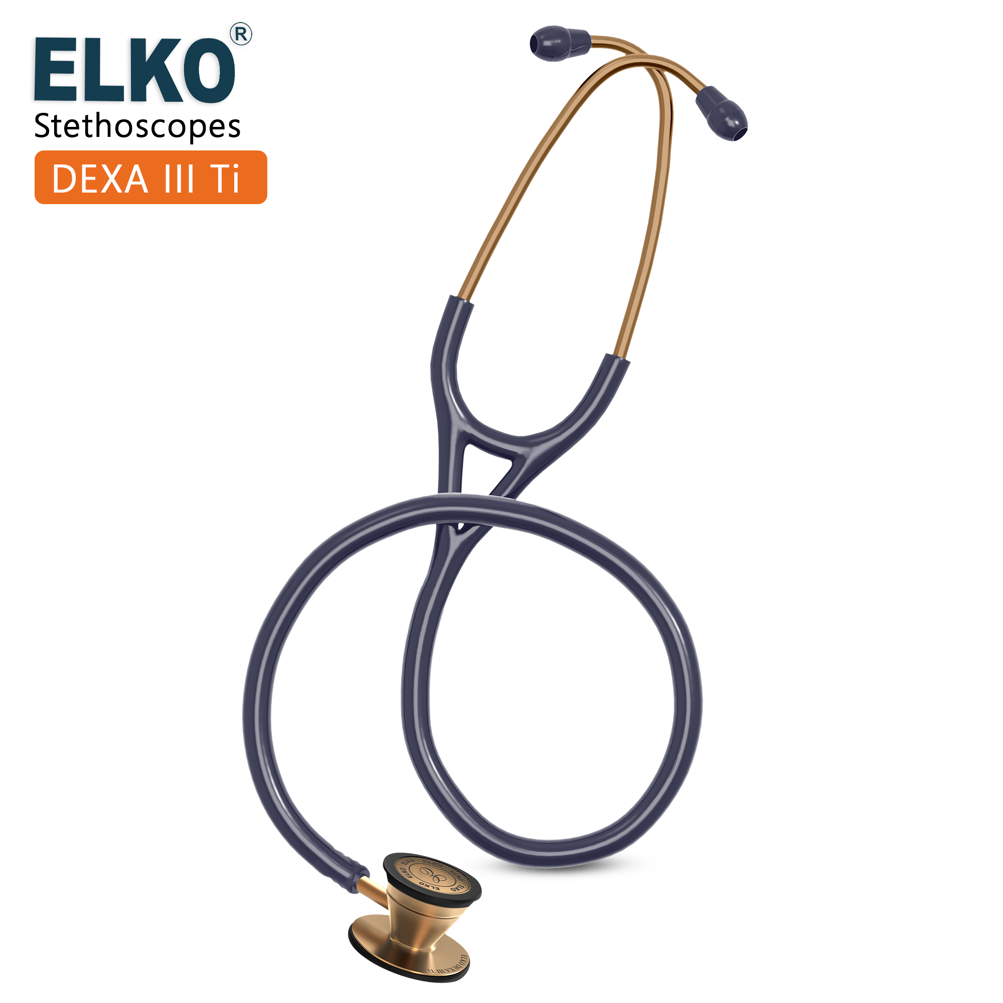 ELKO DEXA III Ti Titanium Stethoscope - Rose Gold