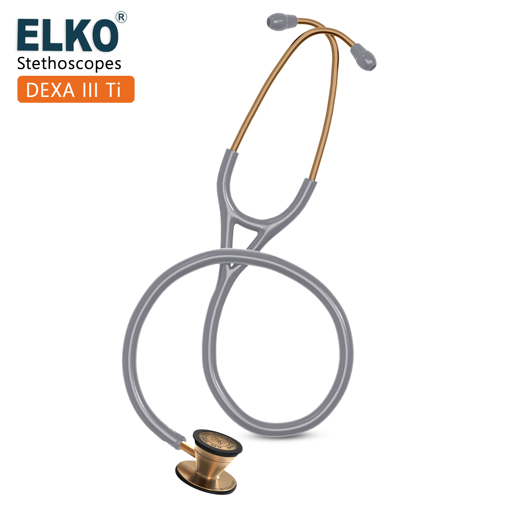 ELKO DEXA III Ti Titanium Stethoscope - Rose Gold