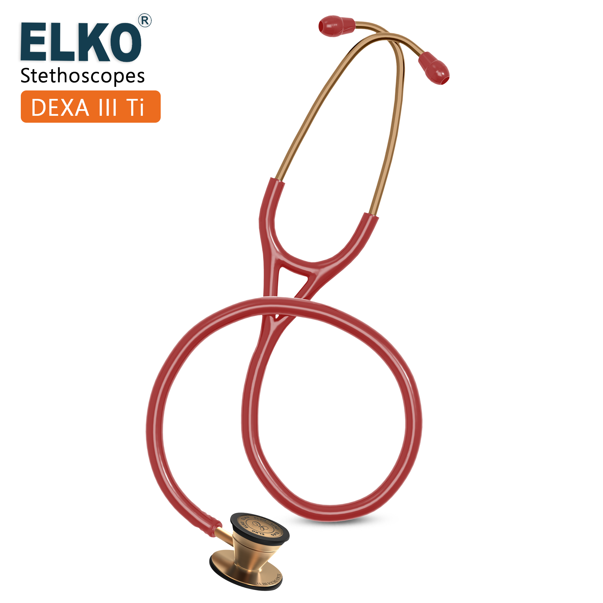 ELKO DEXA III Ti Titanium Stethoscope - Rose Gold