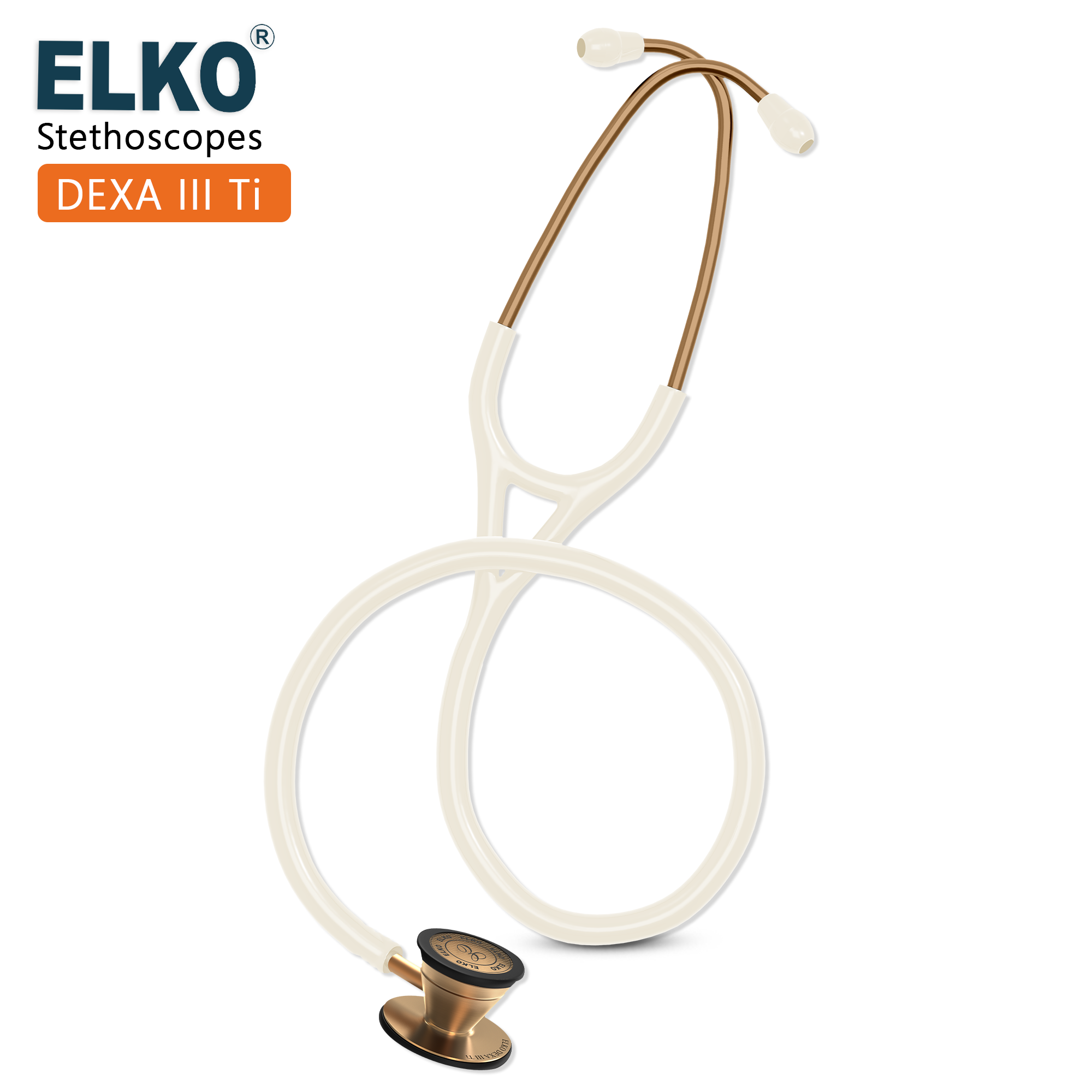 ELKO DEXA III Ti Titanium Stethoscope - Rose Gold