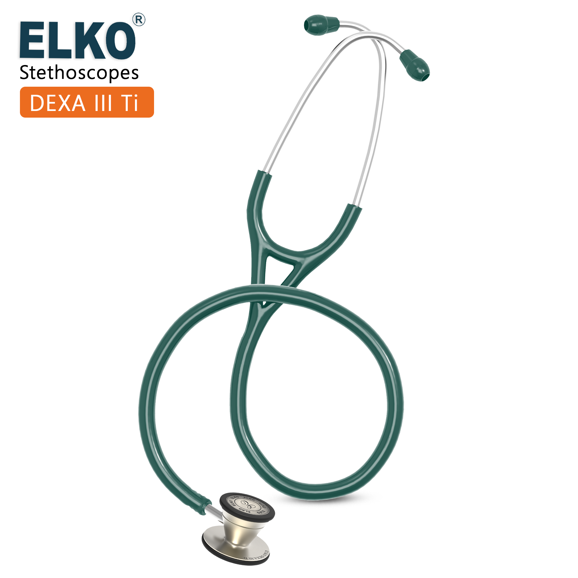 ELKO DEXA III Ti Titanium Stethoscope - Natural Titanium