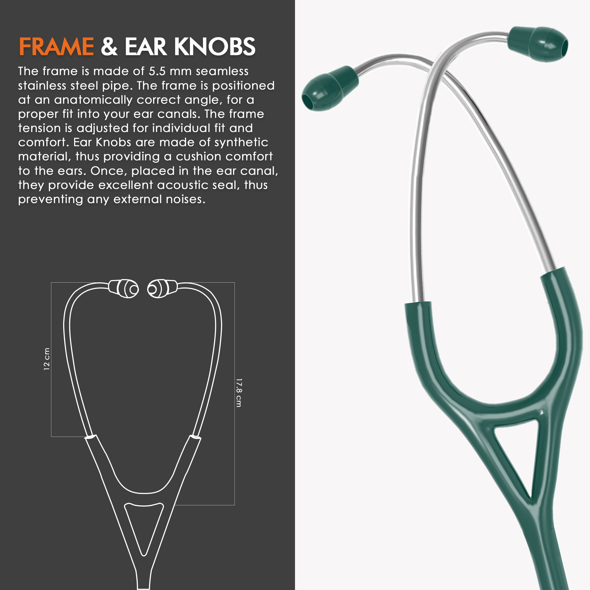 ELKO DEXA III Ti Titanium Stethoscope - Natural Titanium