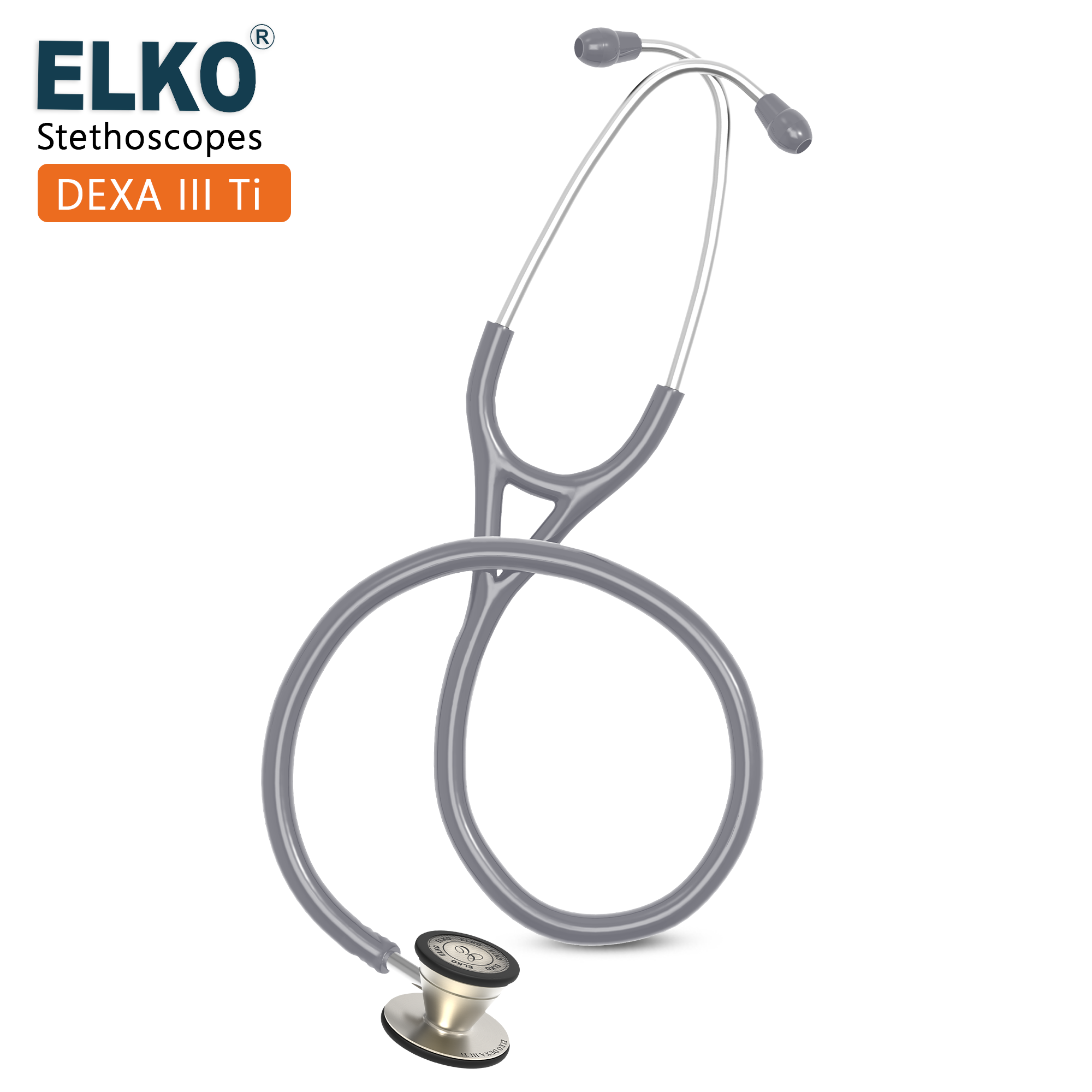 ELKO DEXA III Ti Titanium Stethoscope - Natural Titanium