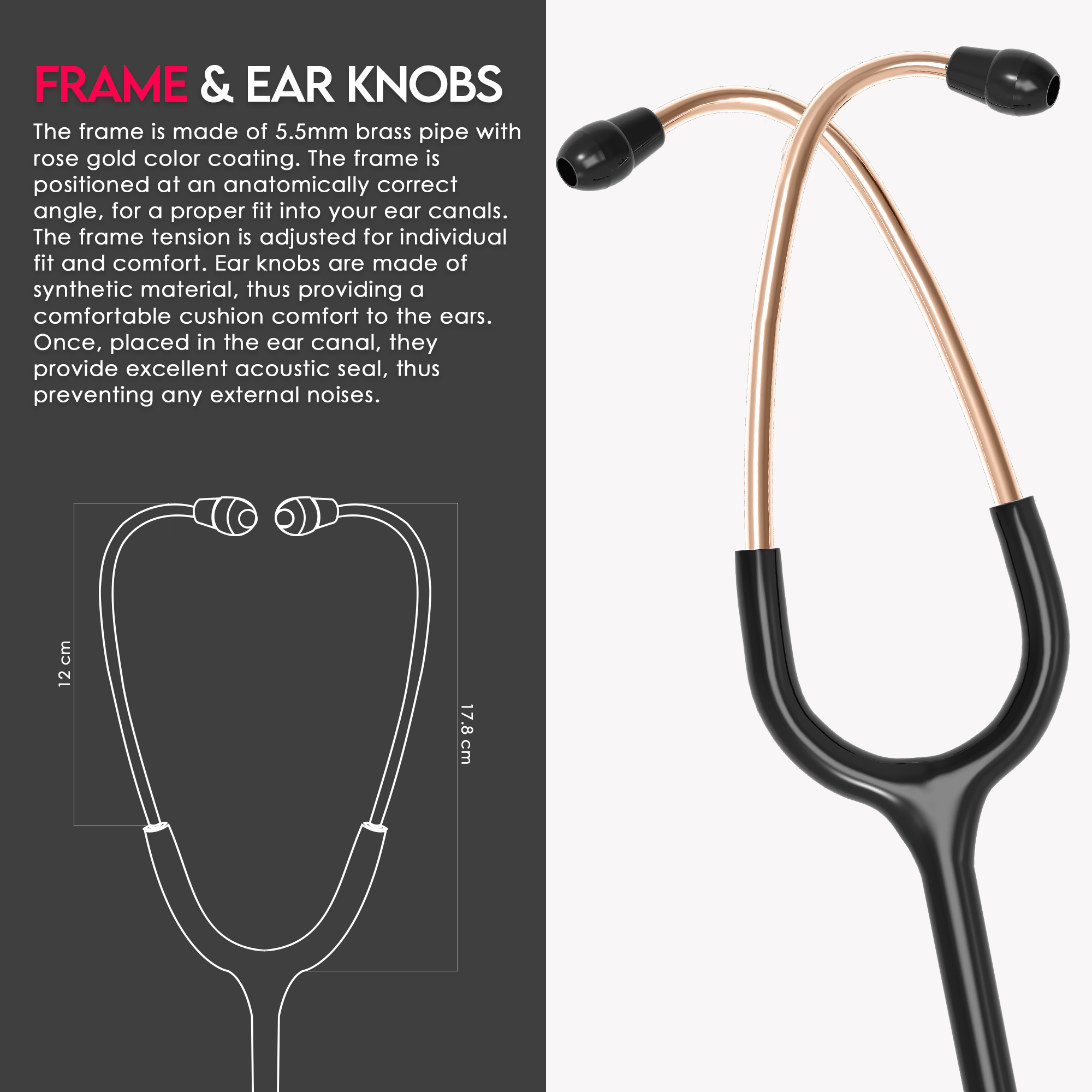 ELKO Magna-Plus Brass Single Head Stethoscope