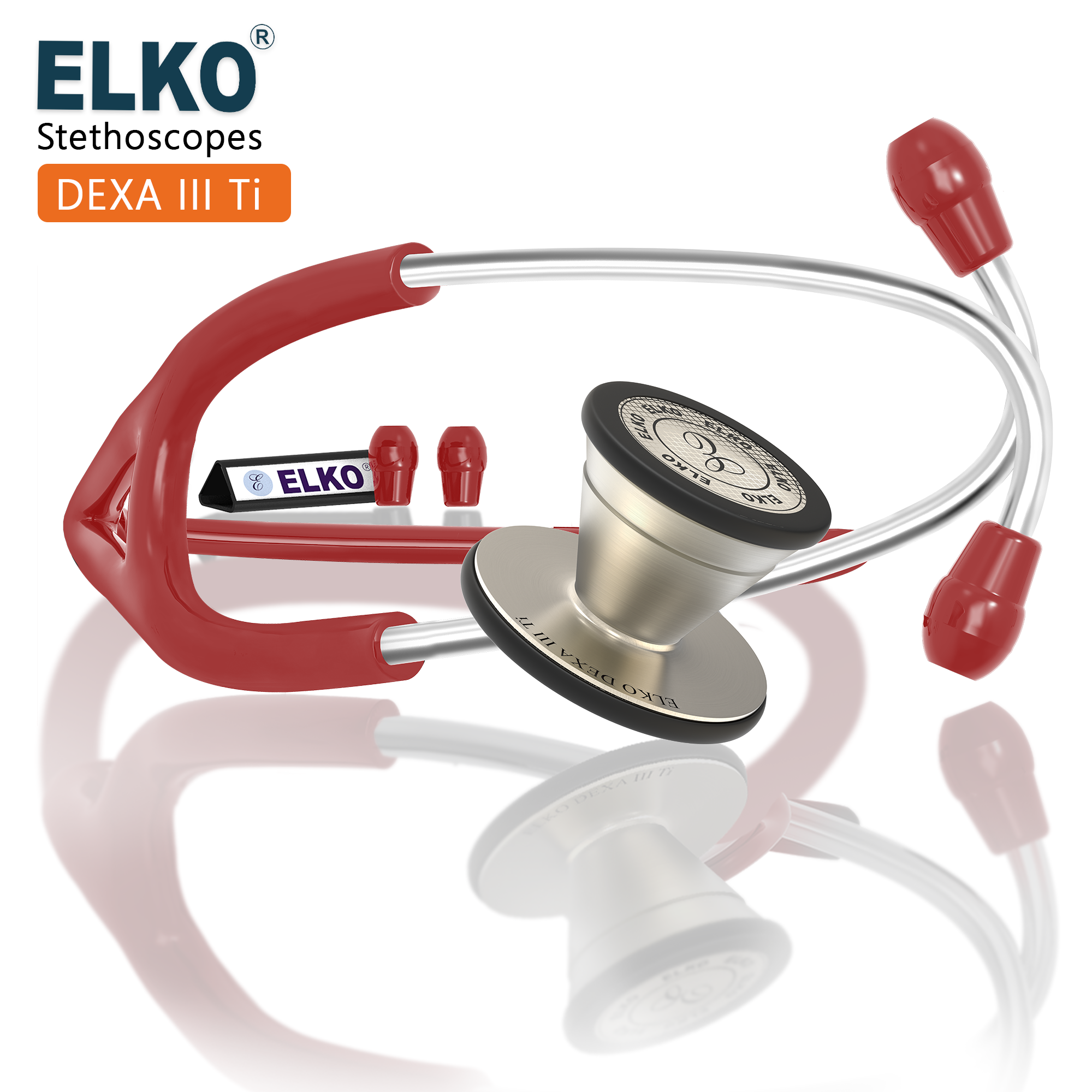 ELKO DEXA III Ti Titanium Stethoscope - Natural Titanium