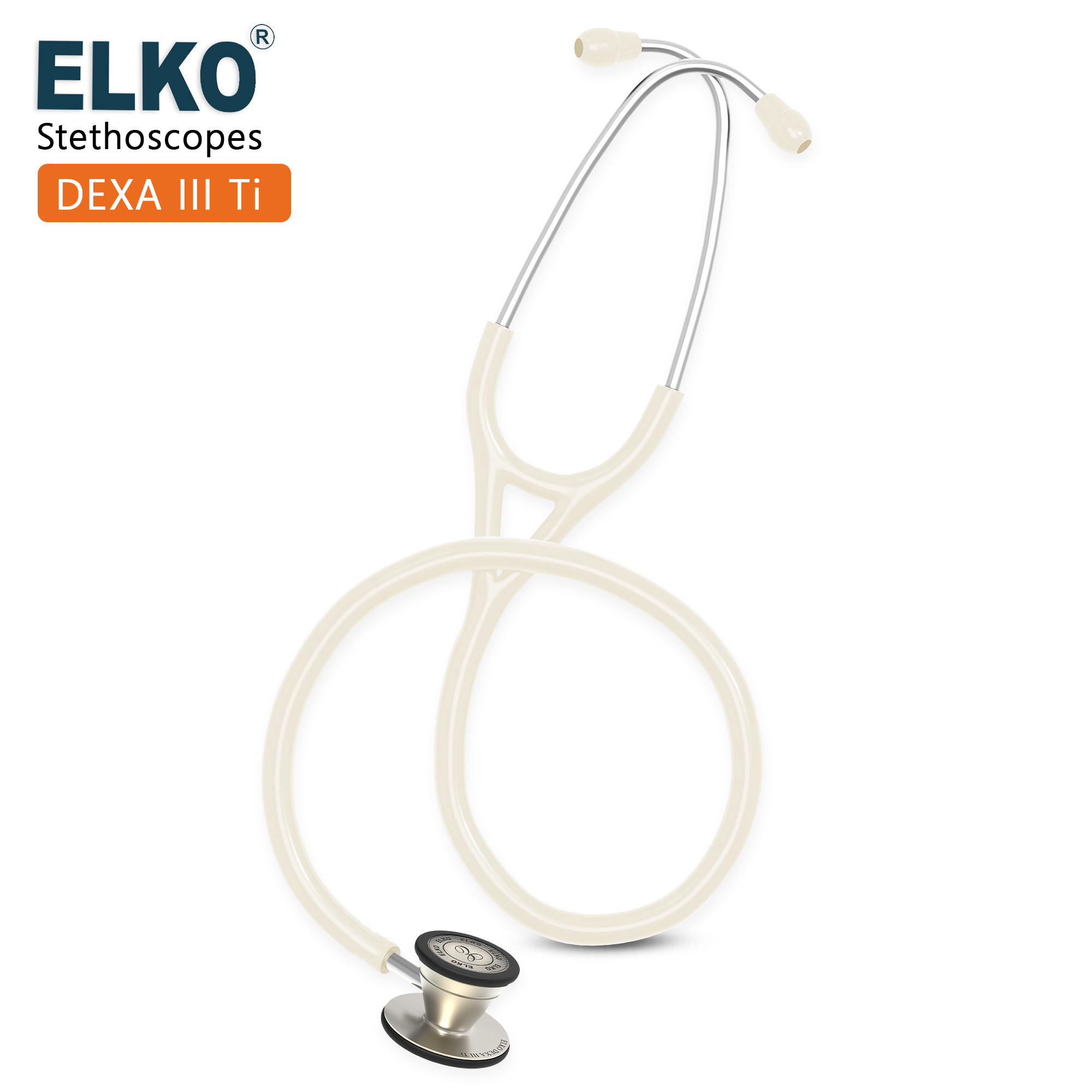 ELKO DEXA III Ti Titanium Stethoscope - Natural Titanium